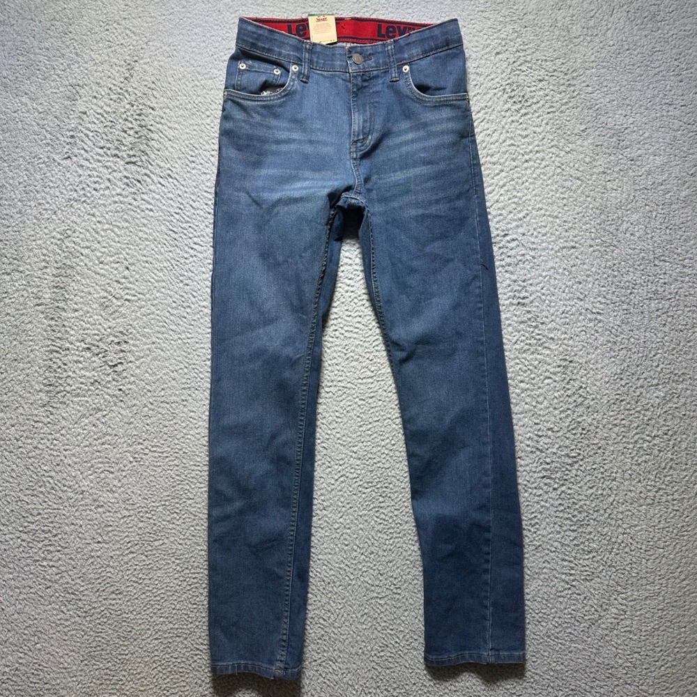 Levis 511 Slim Boys Jeans Size 14 Reg 27x29 Blue Stretch Denim Adjustable Waist